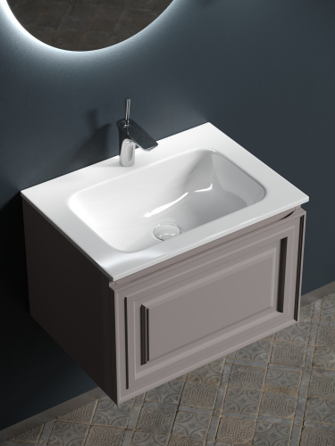 Тумба под раковину Sancos Very VR60SM 59х45х41 подвесная цвет бежевый - фото 4